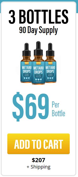 Metabo Drops 3 bottles 90 day supply package for metabolism support and fat burning
